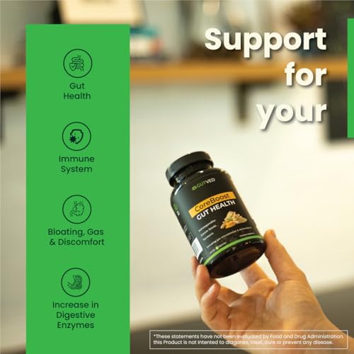 Coreboost Gut Health Supplement with Ashwagandha, Carom Seeds, Turmeric - Prebiotics and Probiotics for Digestive Health
