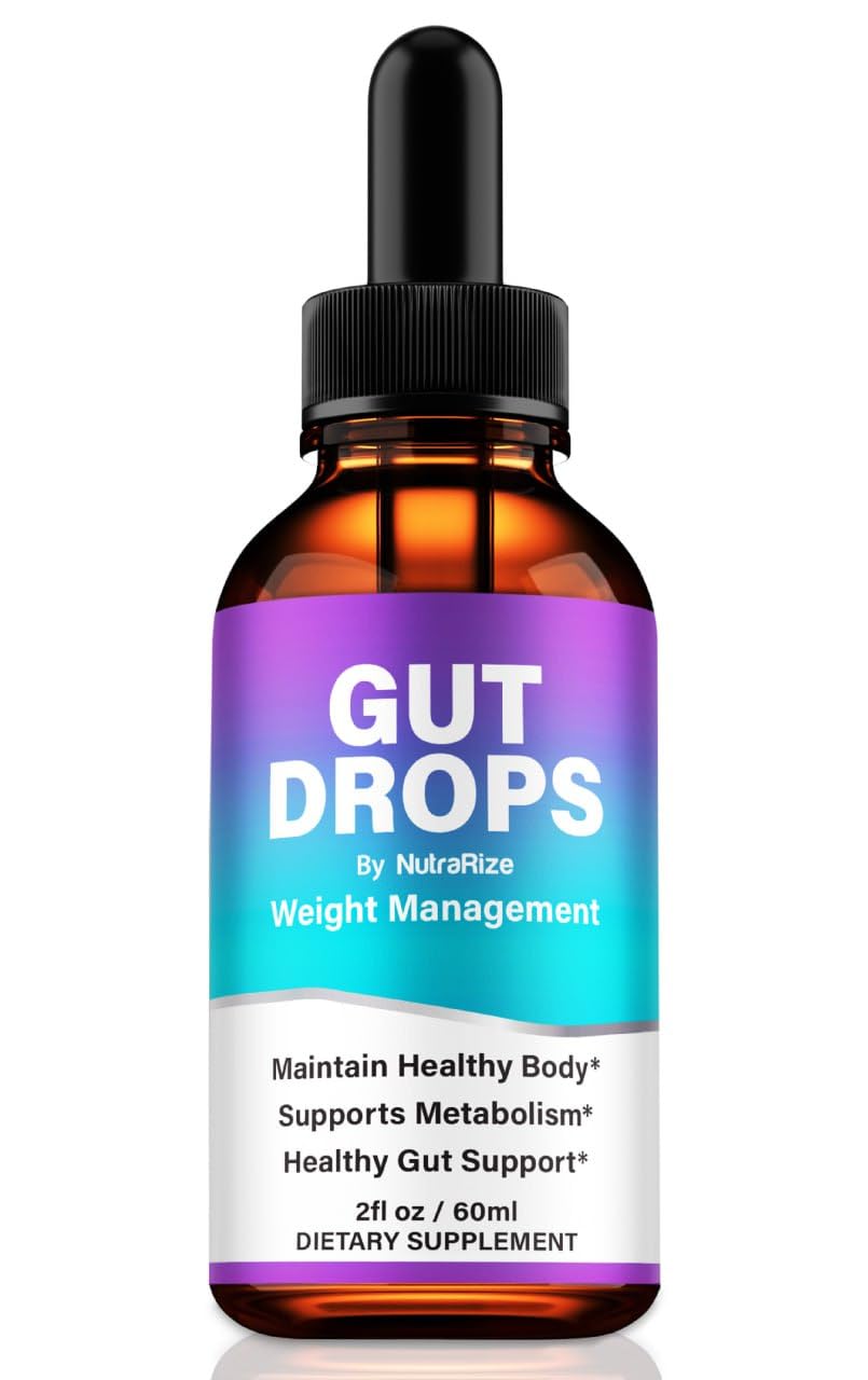 Premium Gut Drops Dropper, All-Natural Liquid Formula to Maintain Healthy Body, Energy and Overall Well-Being (30 Servin