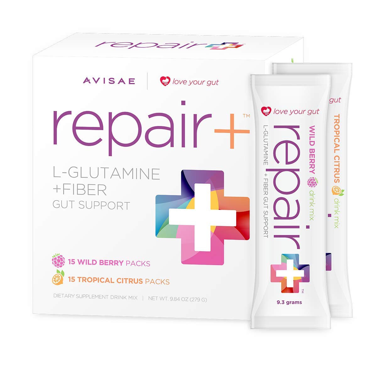 Repair l-glutamine + Fiber for Digestive Health_OptimALL Nutrition_Love Your Gut!  
Repair l-glutamine + Fiber_30 Stick