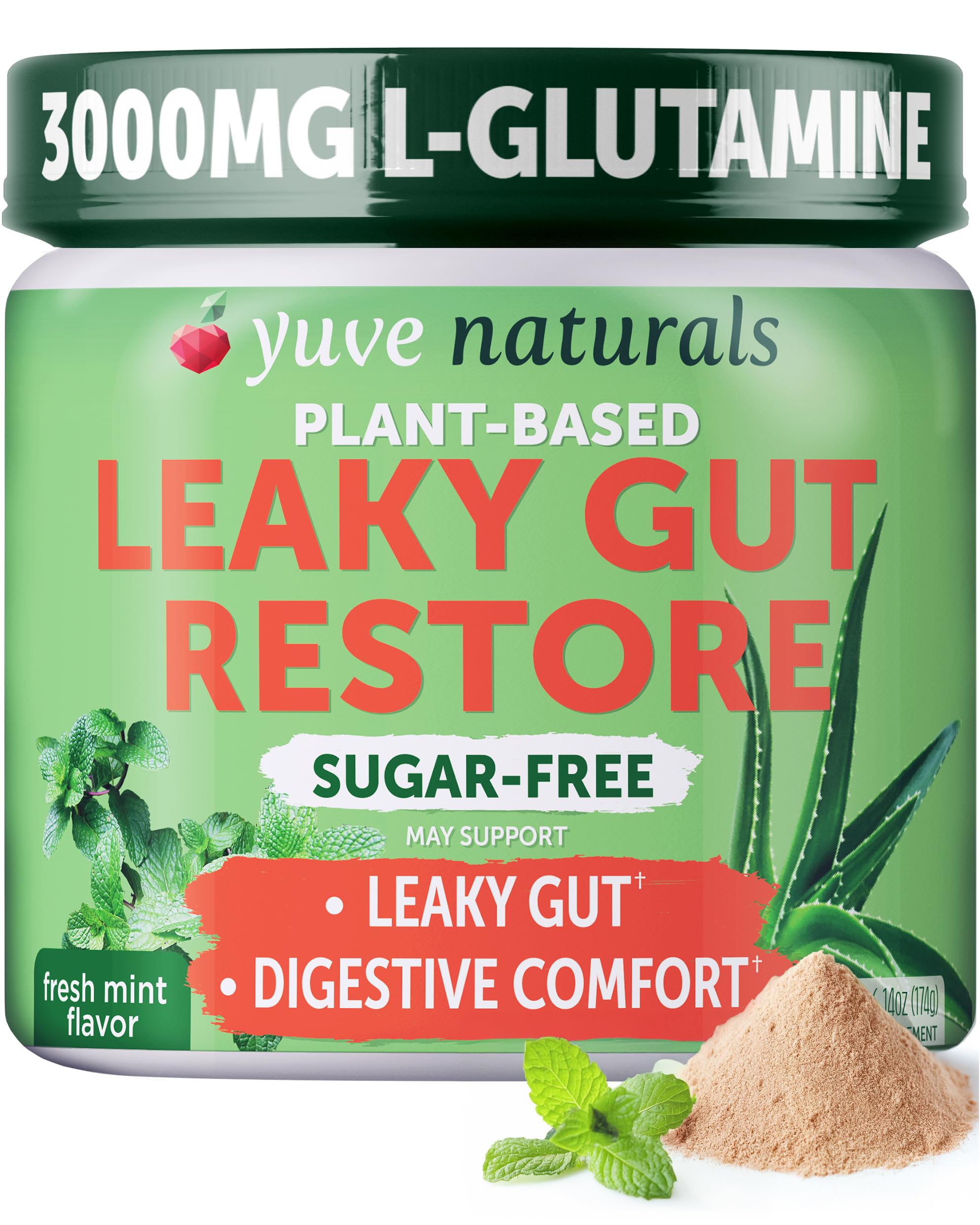 Vegan & Non-GMO Leaky Gut Repair Supplements to Relieve Bloating, Heartburn & Constipation
| Yuve Gut Health Restore, L